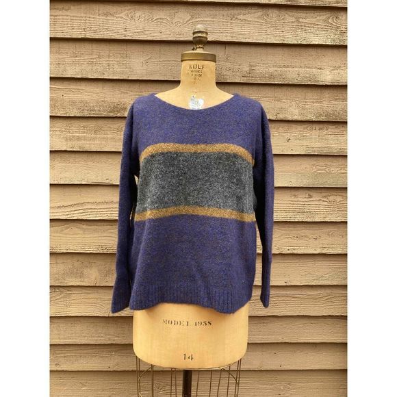 Woolrich John Rich purple grey gold Alpaca Yak Sweater NWT S $295 - Picture 1 of 10